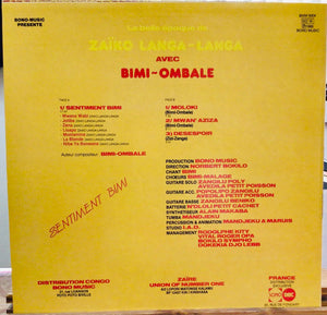 Zaïko Langa-Langa Avec Bimi-Ombale – Sentiment Bimi