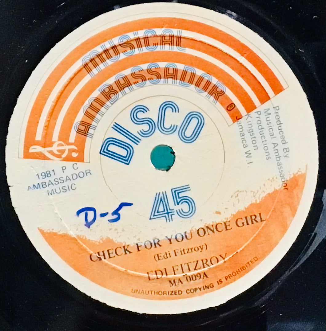 Edi Fitzroy – Youth Man / Check For You Once Girl
